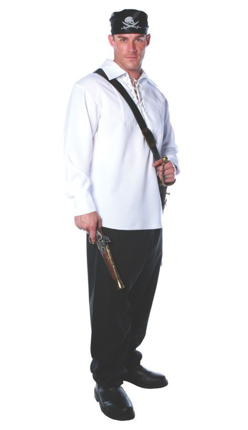 Mens Plus Size White Pirate Costume - 2XL