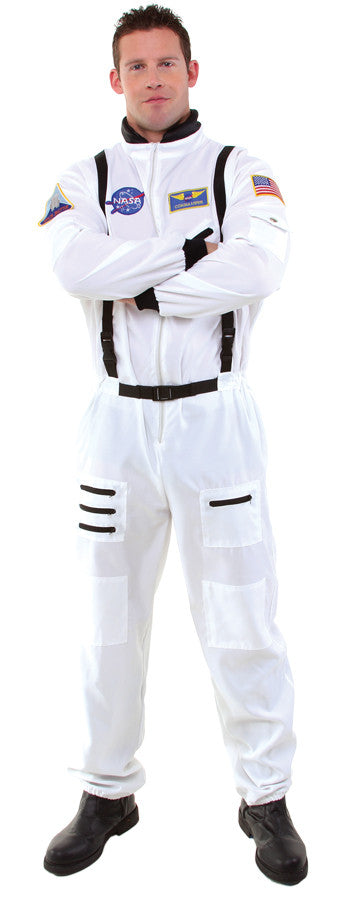 Adults White Astronaut Costume - One Size Fits Most