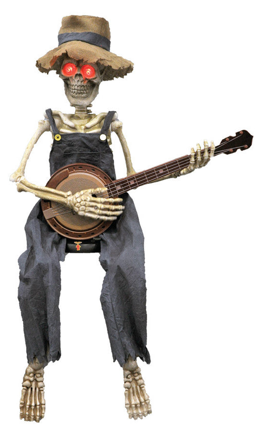 Skeleton Playing Banjo Animated Halloween Decoration