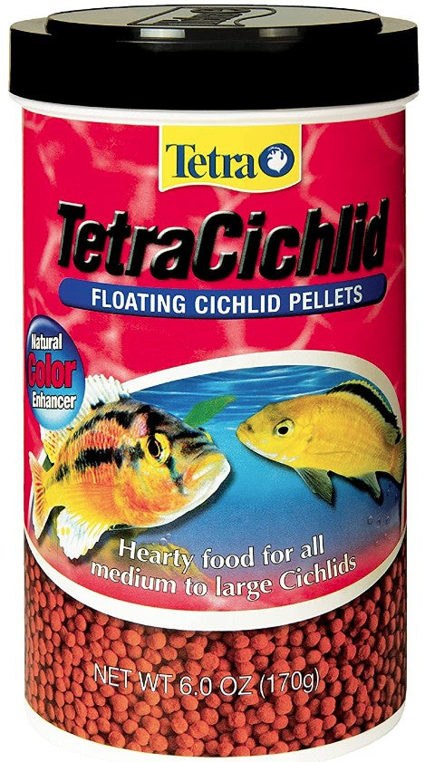 Tetra TetraCichlid Floating Cichlid Pellets with Natural Color Enhancers for Medium and Large Cichlids