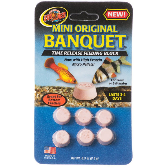 Zoo Med Mini Original Banquet Time Release Feeding Block for Fresh or Saltwater Fish