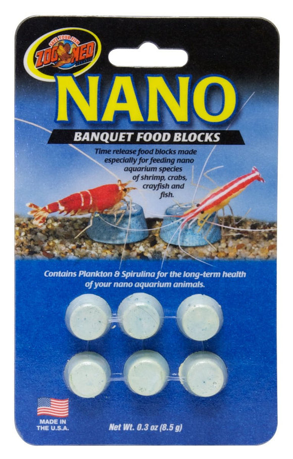 Zoo Med Nano Banquet Food Blocks for Shrimp, Crabs, Crayfish and Fish