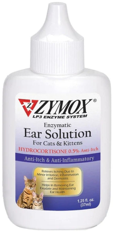 Zymox Enzymatic Ear Solution for Cats & Kittens with Hydrocortisone
